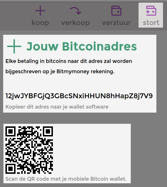 deposit bitcoins view