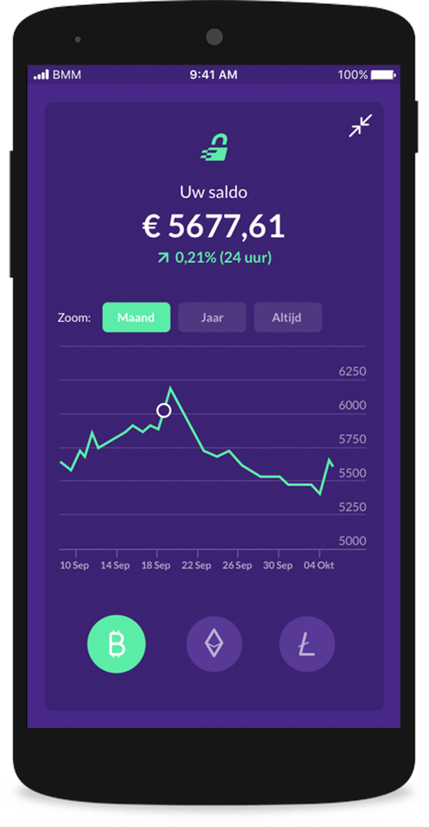 bitmymoney app - grafiek scherm